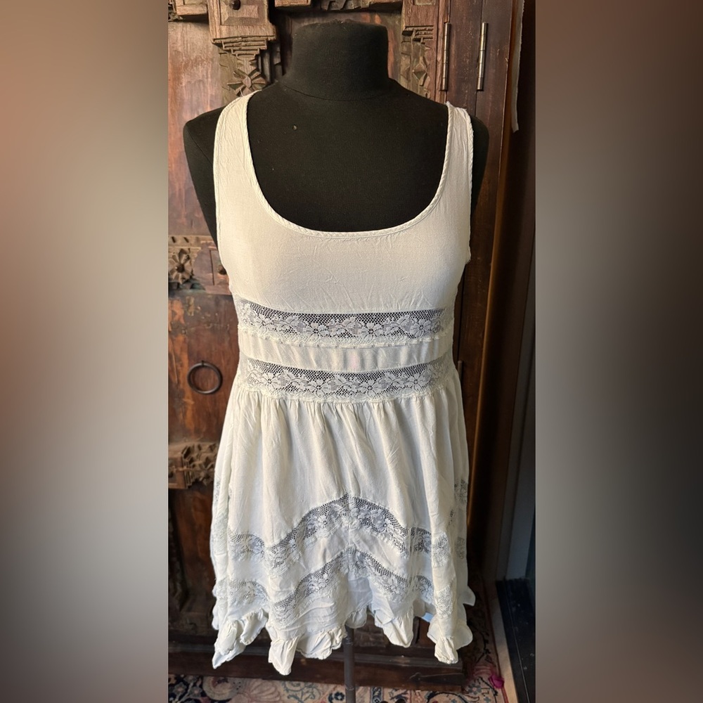 Solemio pale mint green  Ruffled mini slip dress